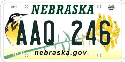 NE license plate AAQ246