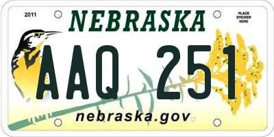 NE license plate AAQ251