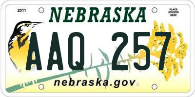 NE license plate AAQ257