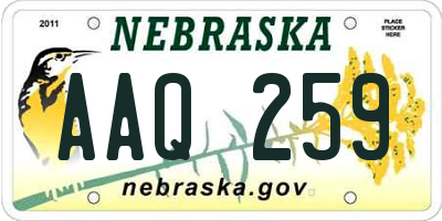 NE license plate AAQ259