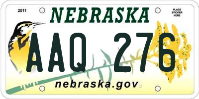 NE license plate AAQ276