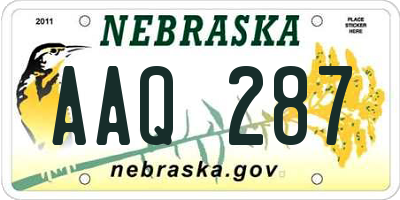 NE license plate AAQ287