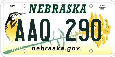 NE license plate AAQ290