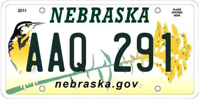 NE license plate AAQ291