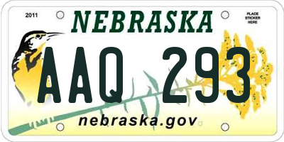 NE license plate AAQ293