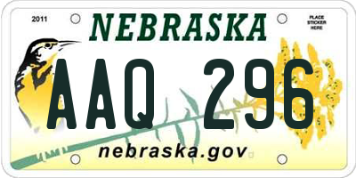 NE license plate AAQ296