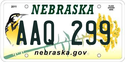 NE license plate AAQ299
