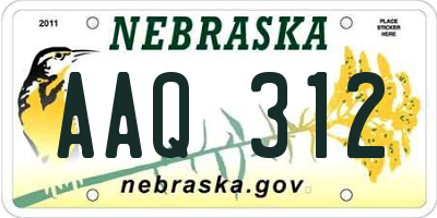 NE license plate AAQ312