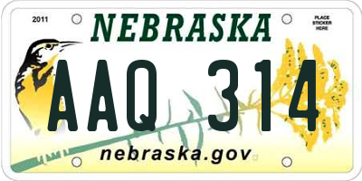 NE license plate AAQ314