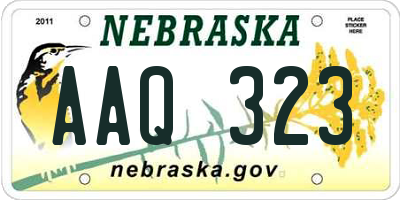 NE license plate AAQ323