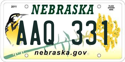 NE license plate AAQ331