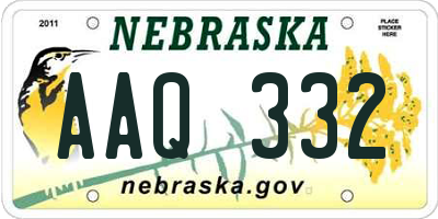 NE license plate AAQ332