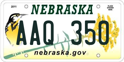 NE license plate AAQ350