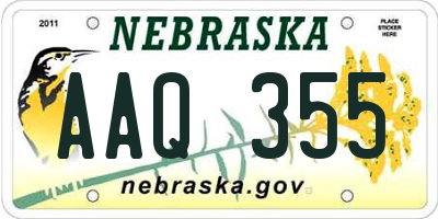 NE license plate AAQ355