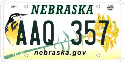 NE license plate AAQ357