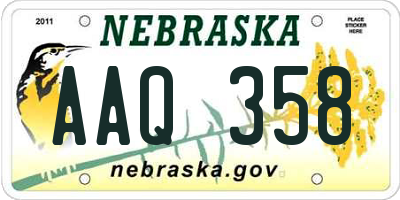 NE license plate AAQ358