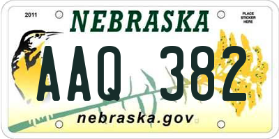 NE license plate AAQ382