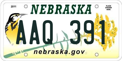 NE license plate AAQ391