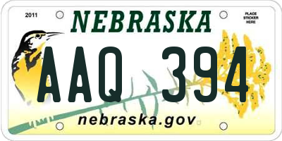 NE license plate AAQ394