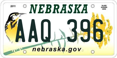 NE license plate AAQ396