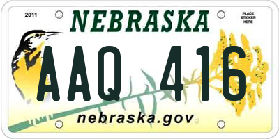 NE license plate AAQ416