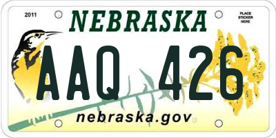 NE license plate AAQ426