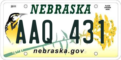 NE license plate AAQ431