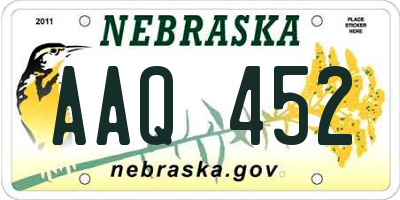 NE license plate AAQ452