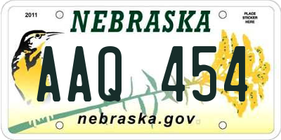 NE license plate AAQ454