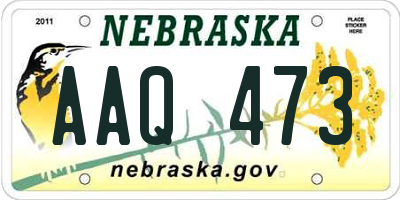 NE license plate AAQ473