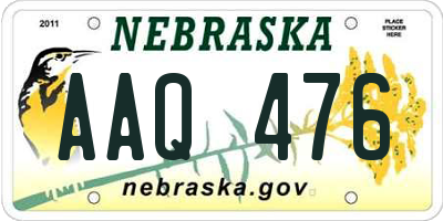 NE license plate AAQ476