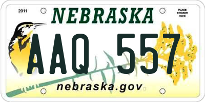 NE license plate AAQ557