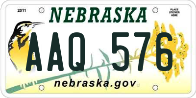 NE license plate AAQ576