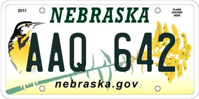 NE license plate AAQ642