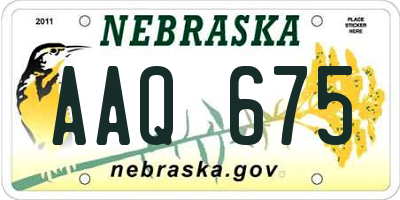 NE license plate AAQ675