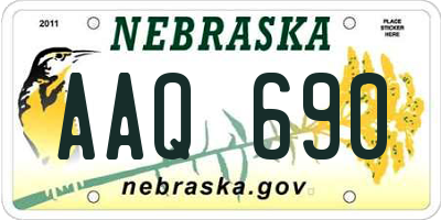 NE license plate AAQ690