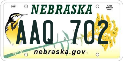 NE license plate AAQ702