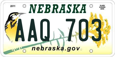 NE license plate AAQ703