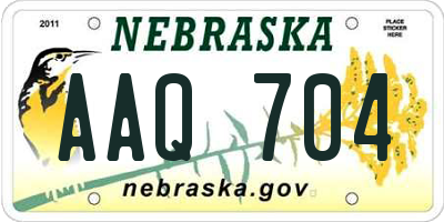 NE license plate AAQ704