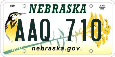 NE license plate AAQ710