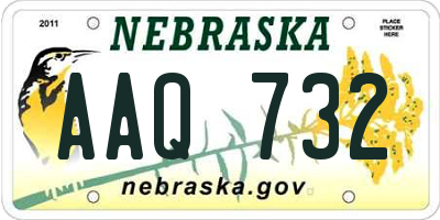 NE license plate AAQ732