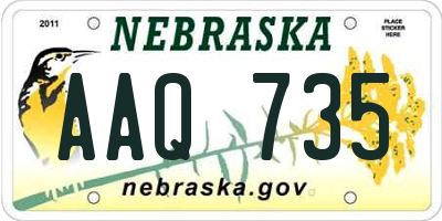 NE license plate AAQ735