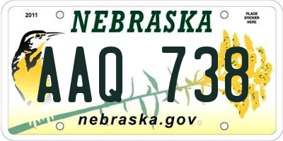 NE license plate AAQ738