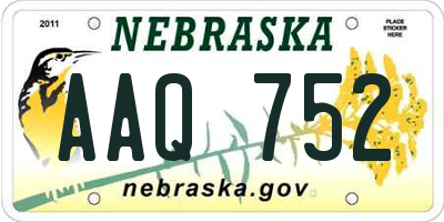 NE license plate AAQ752
