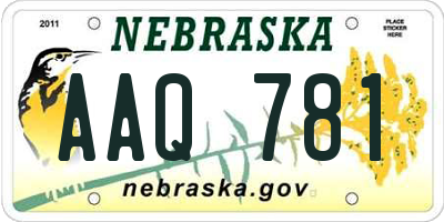 NE license plate AAQ781