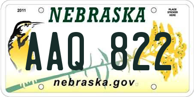 NE license plate AAQ822