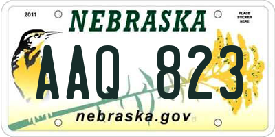 NE license plate AAQ823