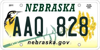 NE license plate AAQ828