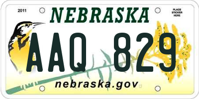 NE license plate AAQ829