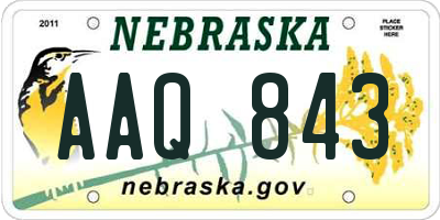 NE license plate AAQ843